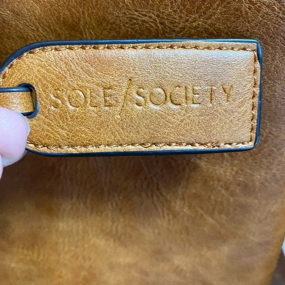Sole Society Brown Faux Leather Tote Bag - Picture 3 of 10
